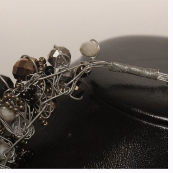 One of A Kind Handmade Bling Statement Beaded Collar Choker Necklace - Picture 5 of 7